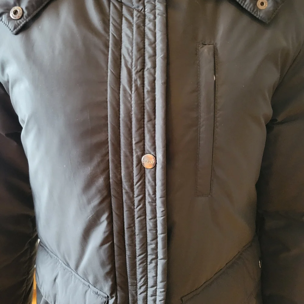 DKNY Warm Black Puffer Coat Women Size Small - Picture 6 of 10